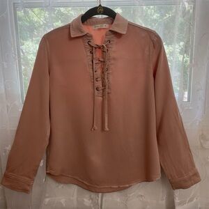 LOVE FIRE  Blush Lace-Up Top